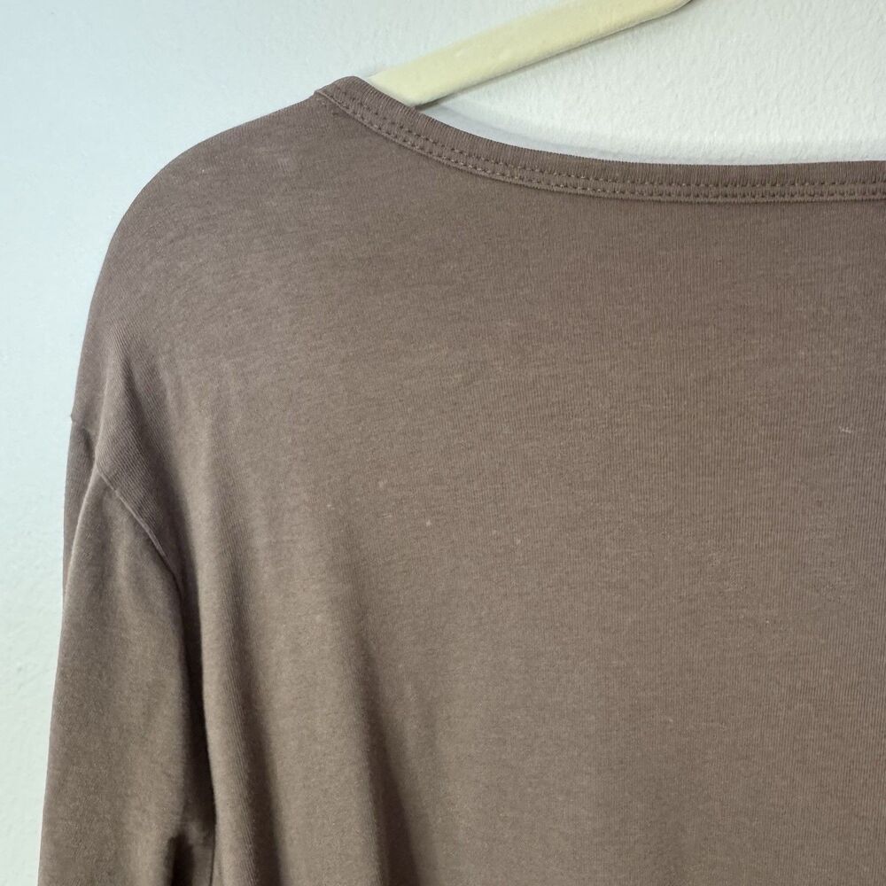 J Jill SuperSoft Crossover Tee XL Brown Shirt Super Soft Classic Casual V-Neck - Picture 6 of 12